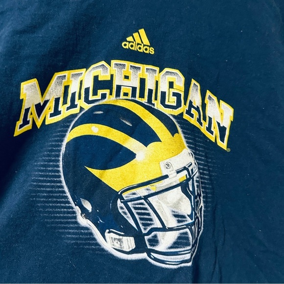 University of Michigan Wolverines Football Adidas Navy Blue T-Shirt Size XL Tee - Picture 3 of 5